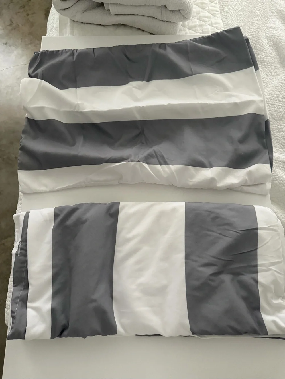 Room Essentials Gray and White Striped Duvet Cover